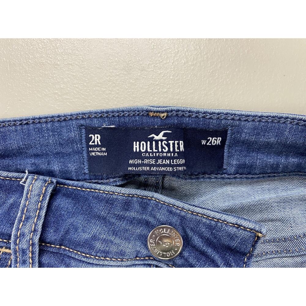 Hollister High Rise Jean Legging Jeans Womens 2R Blue Distressed Stretch 25x29 - Picture 10 of 12